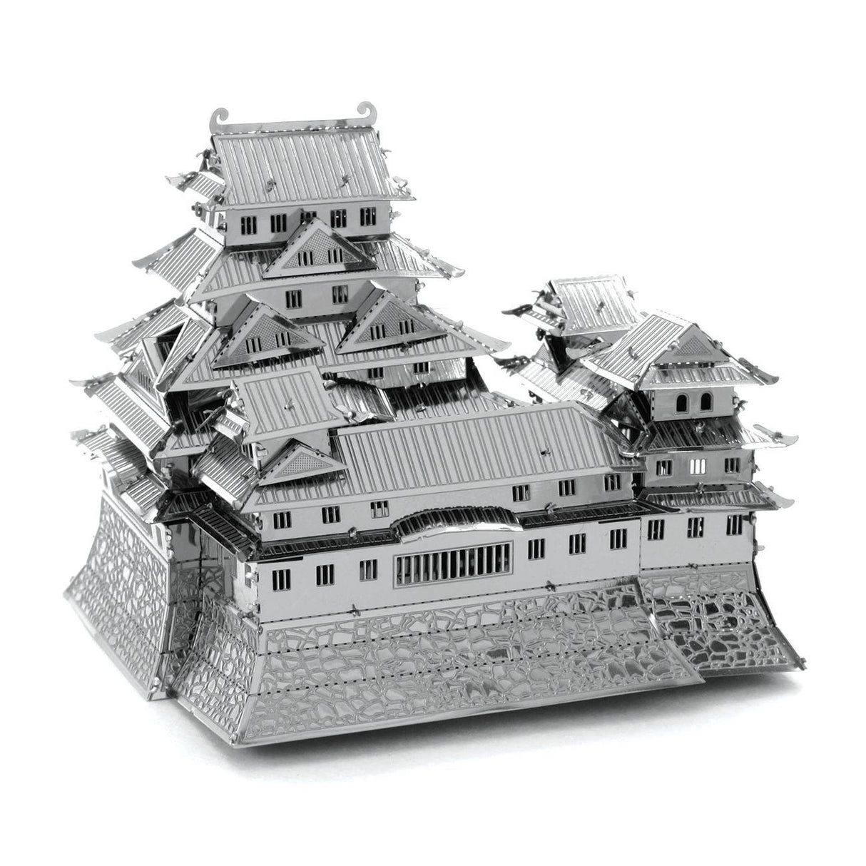 Metal model of Himeji Castle on a white background