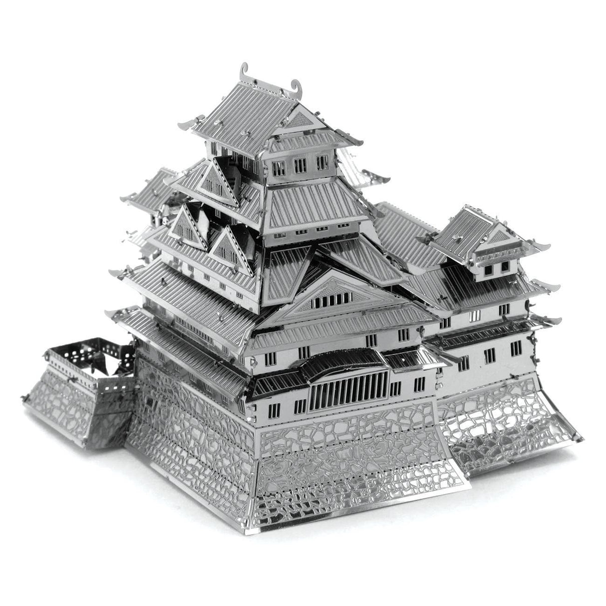 Metal model of Himeji Castle on a white background