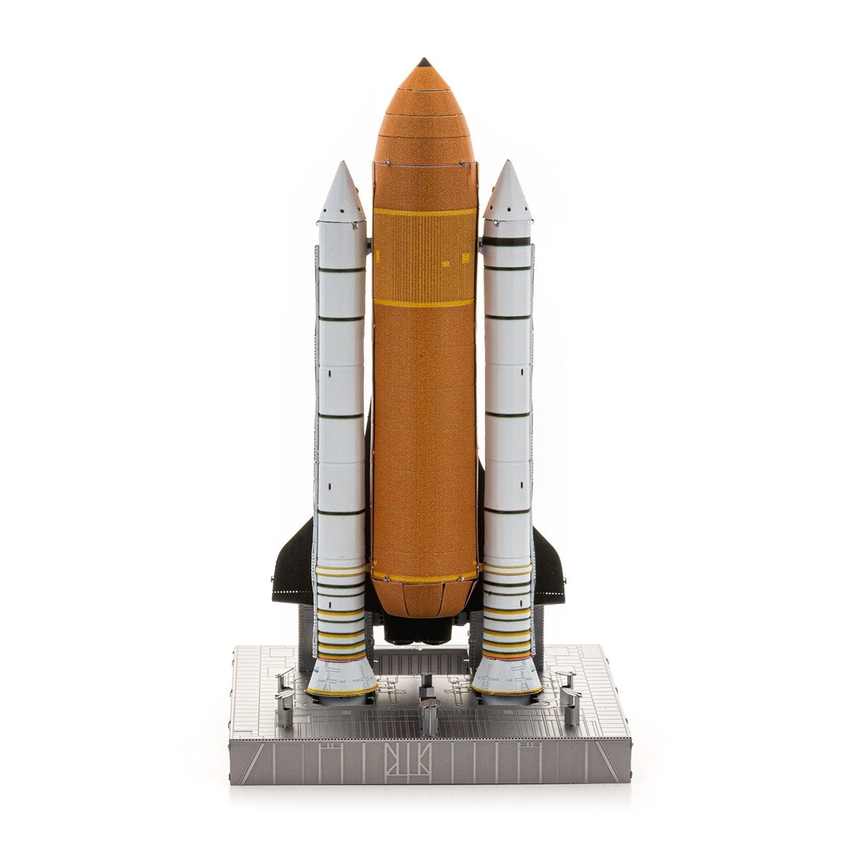 Metal model of Space Shuttle Launch Kit on a white background