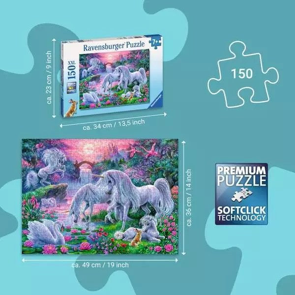 Jigsaw Puzzle Unicorns in the Sunset Glow - 150 Pieces Puzzle