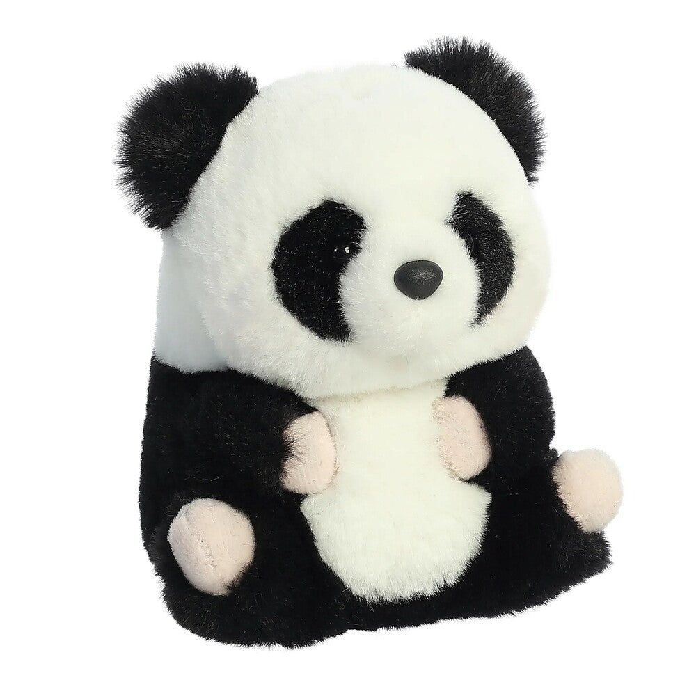 Plush panda toy on a white background
