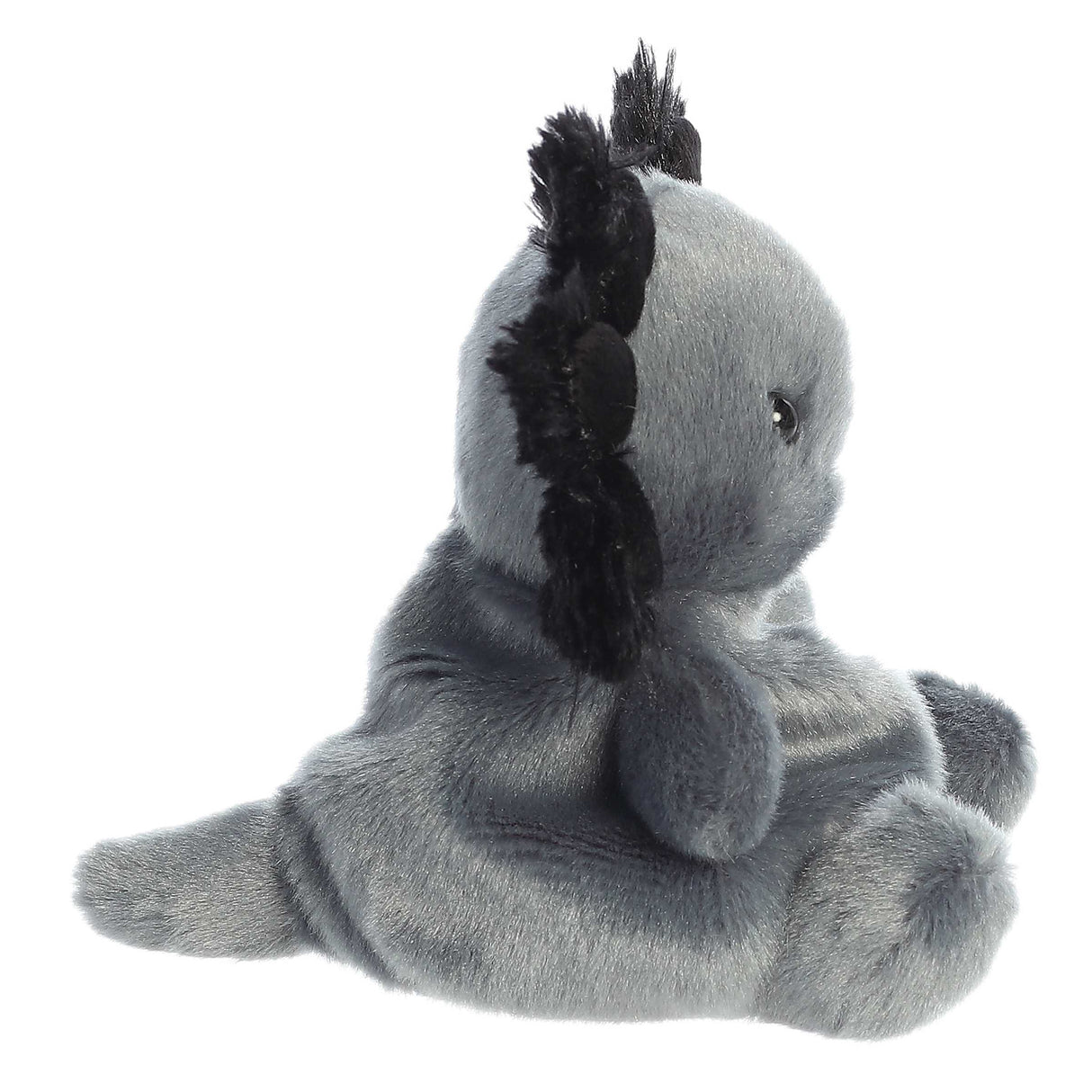 Plush toy Palm Pals - 5" Onyx Axolotl with black accents on a white background
