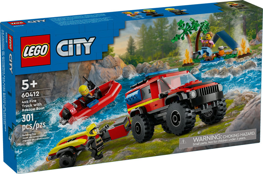 60412 LEGO® 4x4 Fire Truck with Rescue Boat