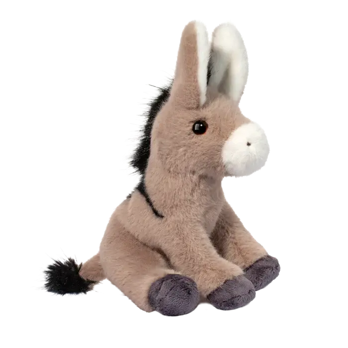 Plush Jackie Donkey Mini Soft toy on a white background