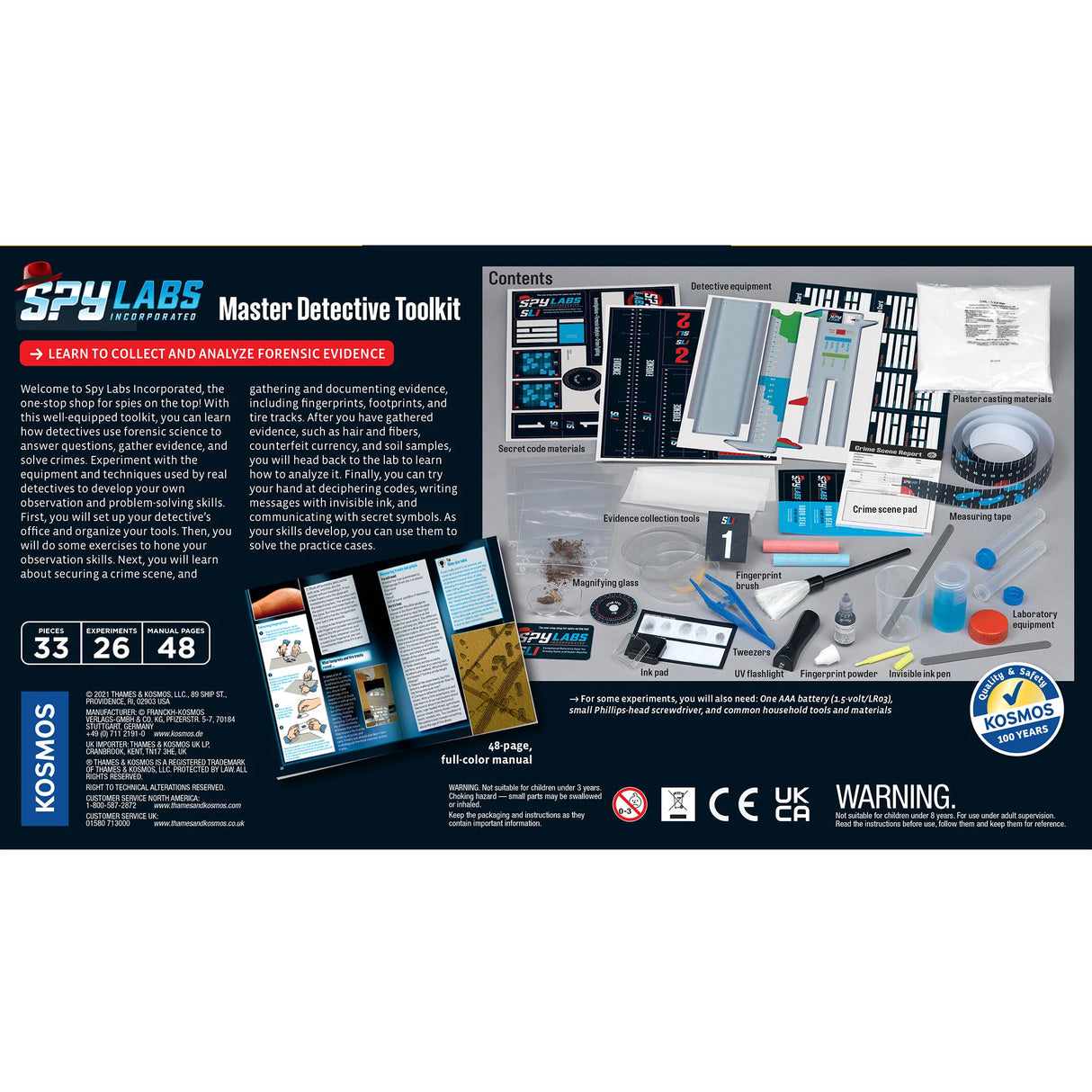 Spy Labs Master Detective Toolkit packaging with product details and branding.