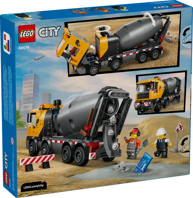 LEGO City Great Vehicles: Cement Mixer set packaging with construction scene illustration