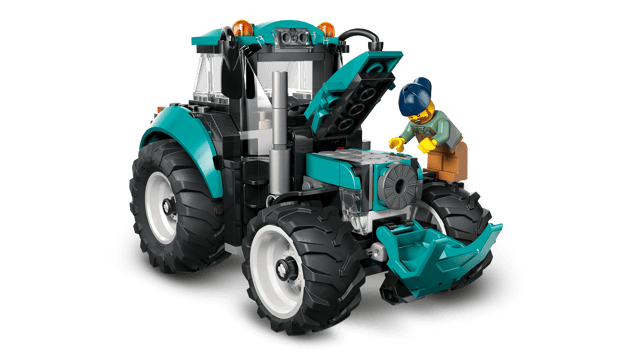 LEGO City Great Vehicles: Tractor with a driver figure on a transparent background