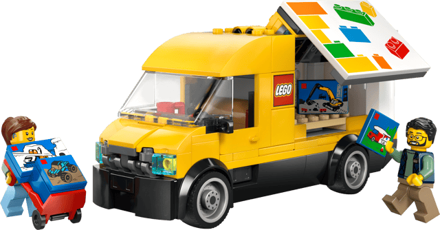 LEGO City Great Vehicles: The LEGO® Van with two LEGO figures on a transparent background