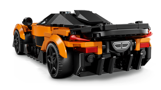LEGO Speed Champions: McLaren W1 car model made of interlocking bricks on a transparent background
