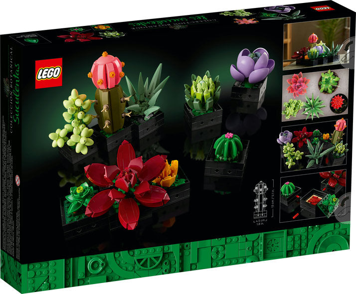 10309 LEGO® Succulents set packaging with colorful plants and LEGO logo.