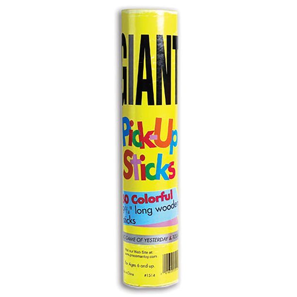 Can of Giant Pick-Up Sticks on a white background