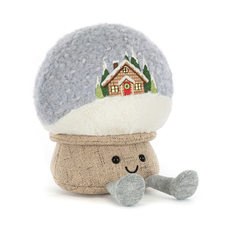 Amuseables Snow Globe with a snow globe top featuring a small house, on a white background
