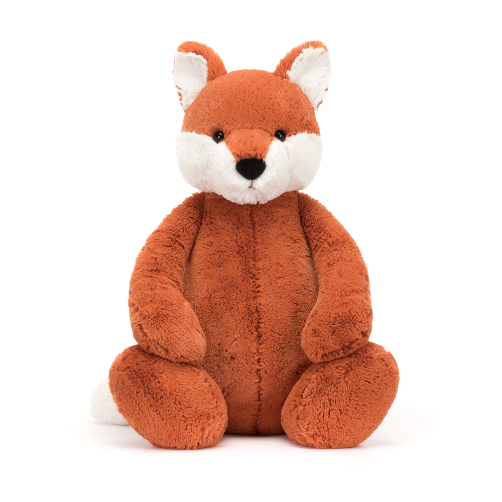 Soft and cuddly Bashful Fox Cub Really Big plush toy with bright orange and white fur, designed as an adorable stuffed animal perfect for children and gift giving.
