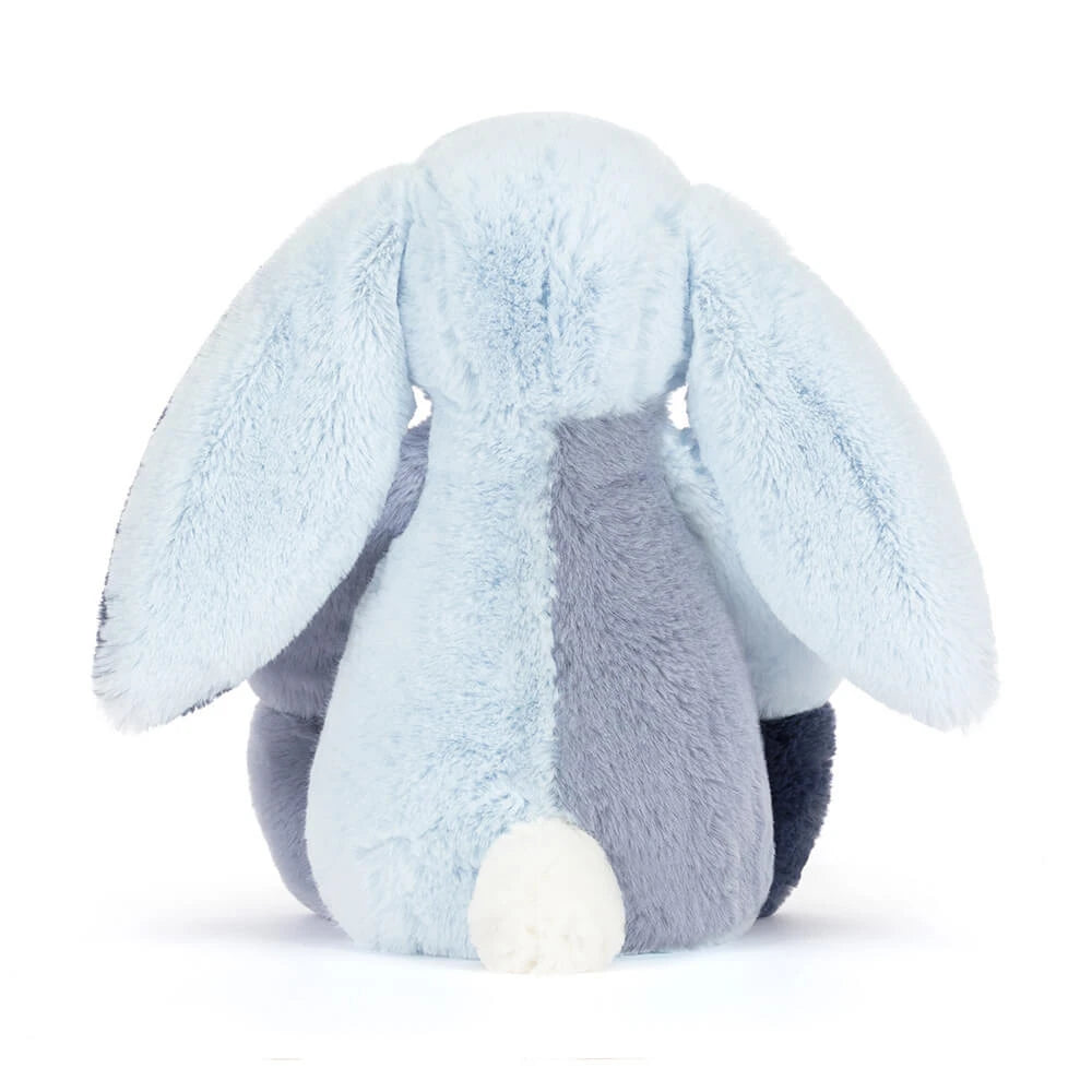 Soft plush Bashful Puddlesea Bunny Original with long floppy ears in gentle blue and gray tones, perfect as a cuddly stuffed animal for toddlers and kids.