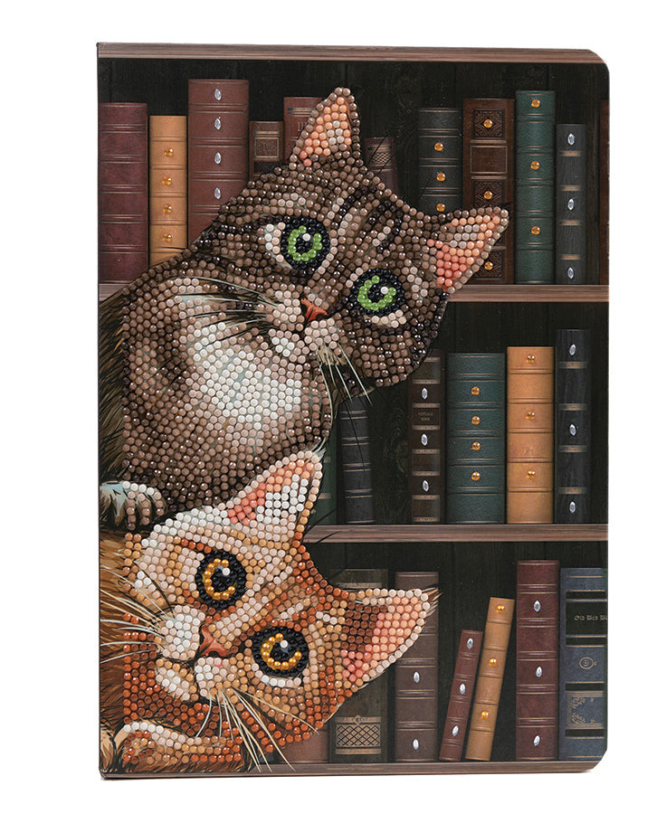 Crystal Art Notebook Kit: Cats in the Library
