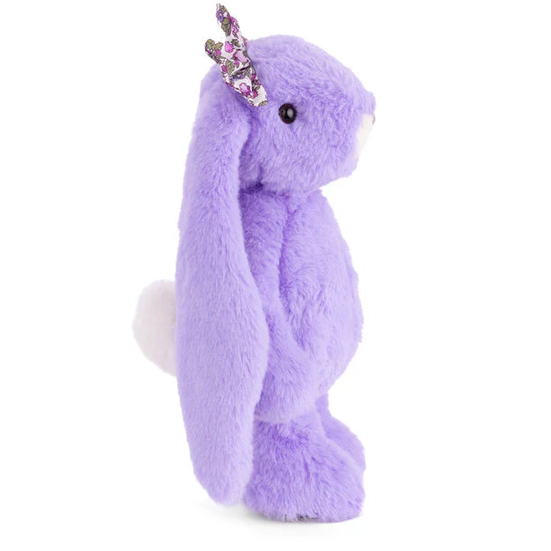 Plush Friendly Kanina - Floral Lavender bunny on a white background