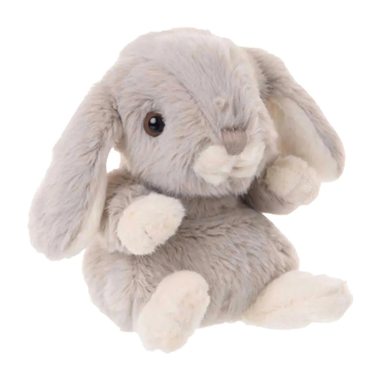 Plush toy Kanini - Light Gray rabbit with long ears on a white background