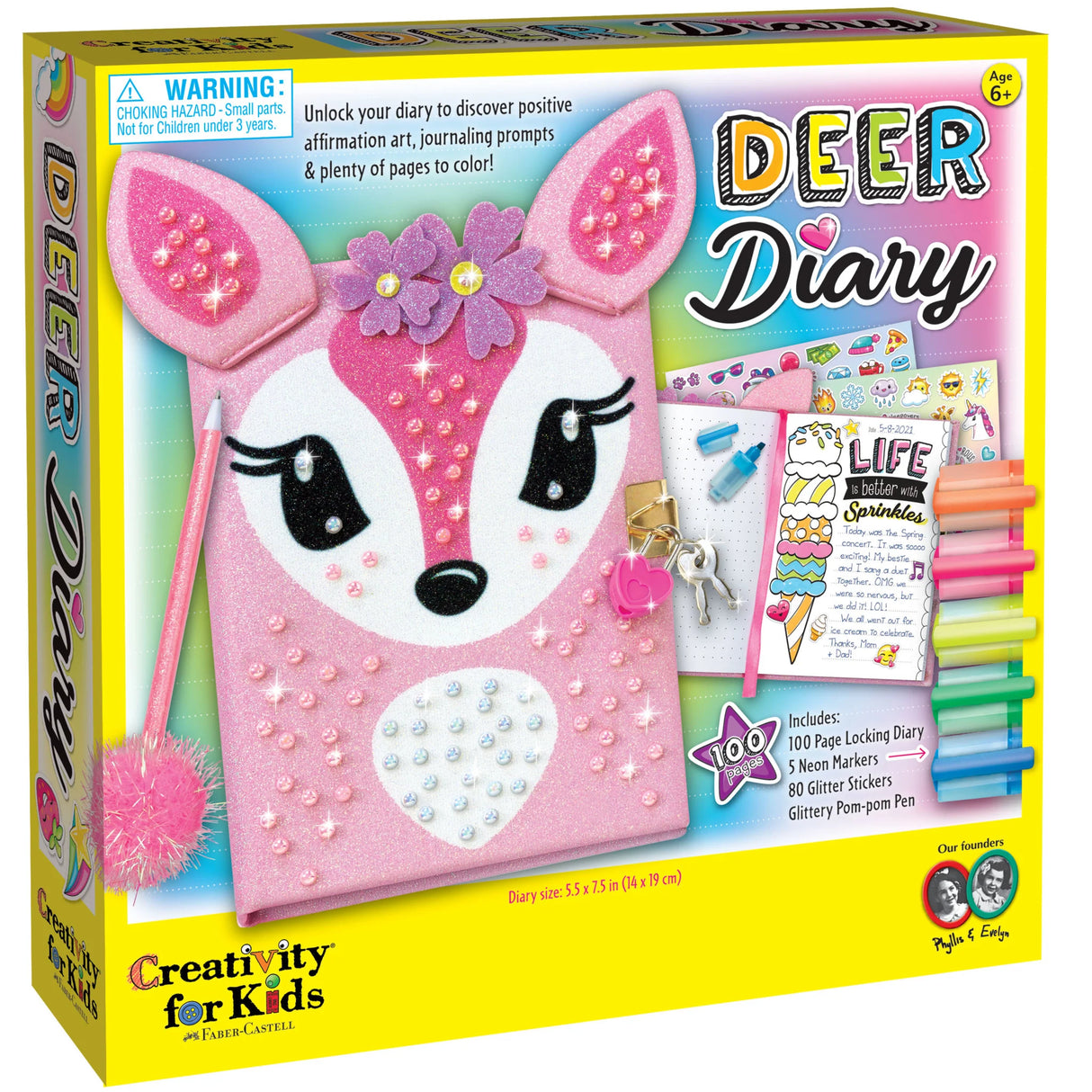 Box of 'Deer Diary' craft kit by Creativity for Kids with pink deer face design.