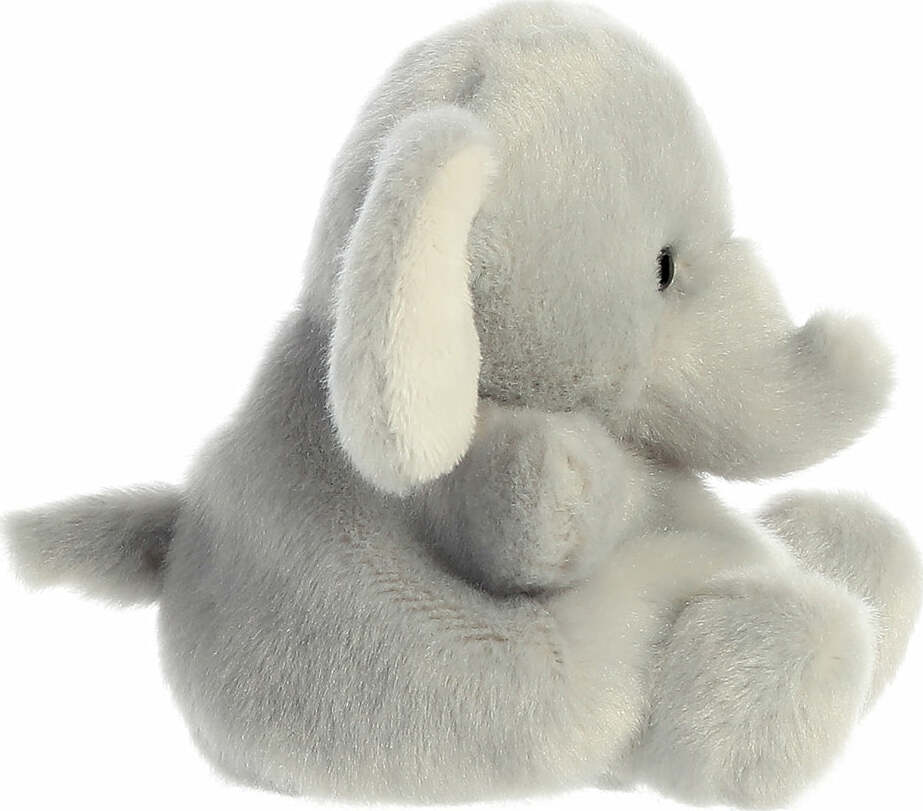 Plush elephant toy on a white background