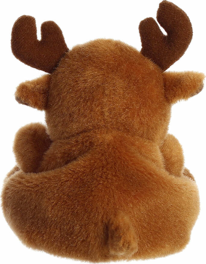 Plush moose toy on a white background