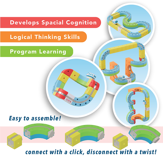 Colorful toy Magnetic Monorail Starter Set with educational benefits on a white background