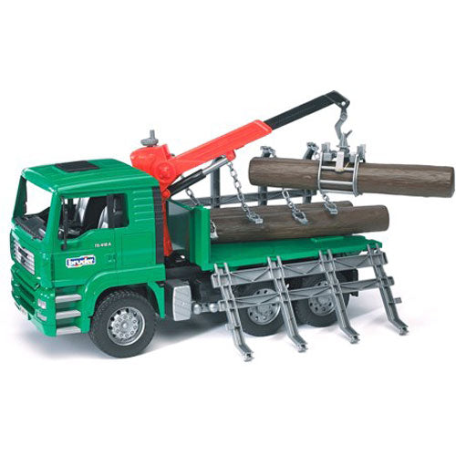 Timber Truck W/ Loading Crane And 3 Trunks