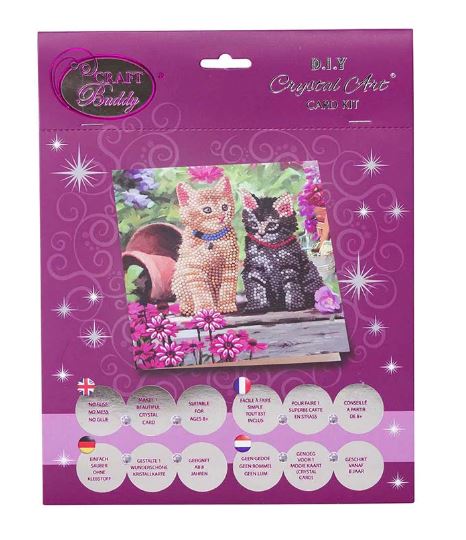 Cat Friends Crystal Art Card Kit