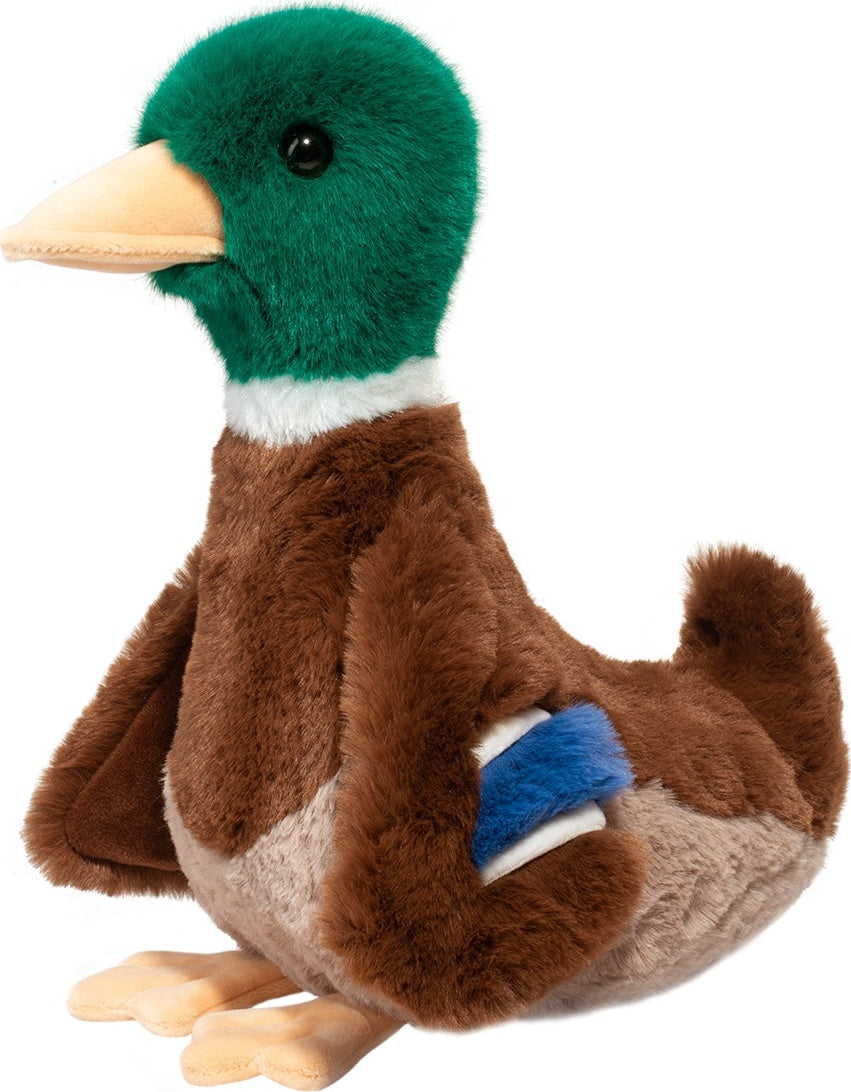 Plush Desie Soft Mallard Duck on a white background