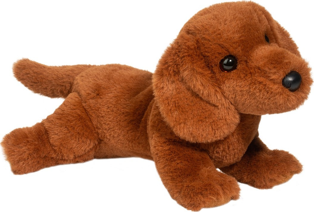 Plush Delanie Soft Dachshund on a white background