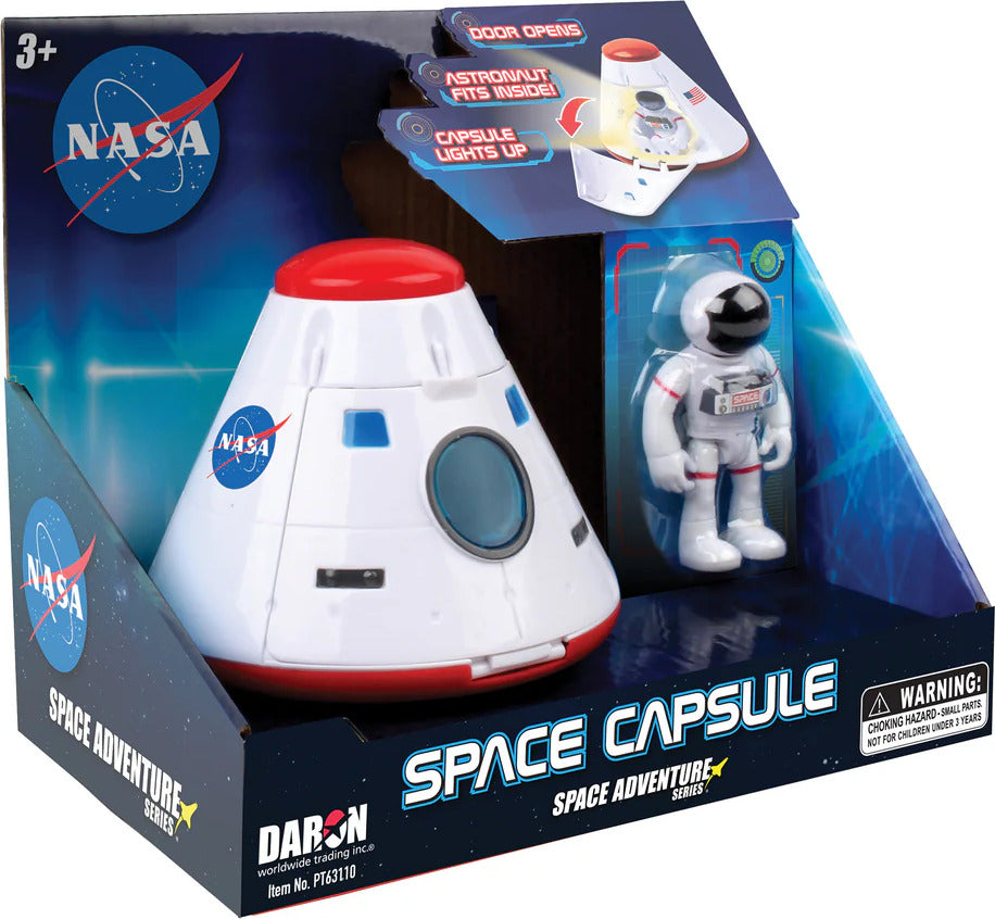 Toy Space Adventure Space Capsule with Lights with astronaut figure in NASA packaging