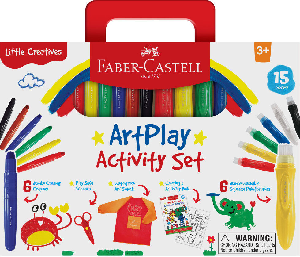 Faber-Castell Little Creatives ArtPlay Set packaging with colorful markers and tools.