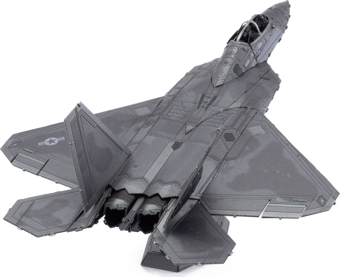 Metal model of a F-22 Raptor aircraft