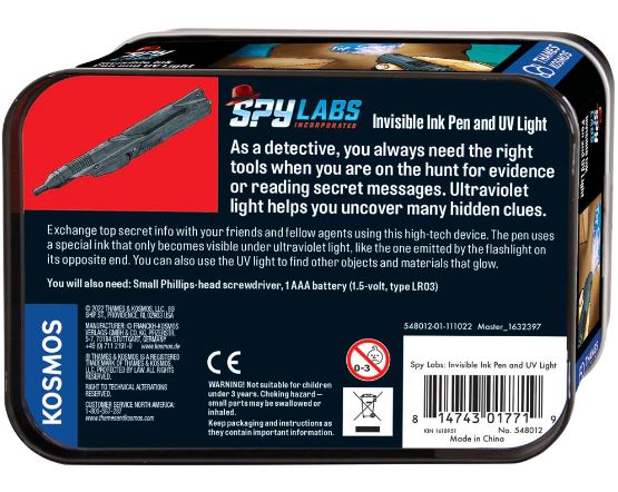 Invisible Ink Pen & UV Light: Spy Labs