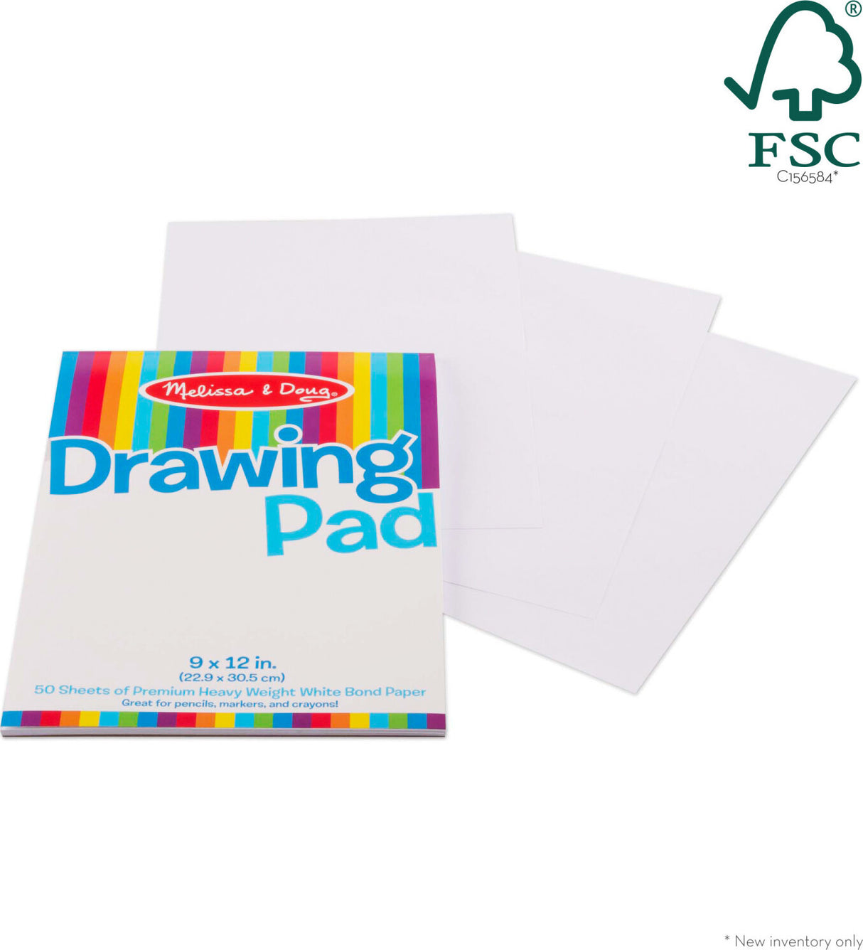 Melissa & Doug drawing pad with white sheets on a white background