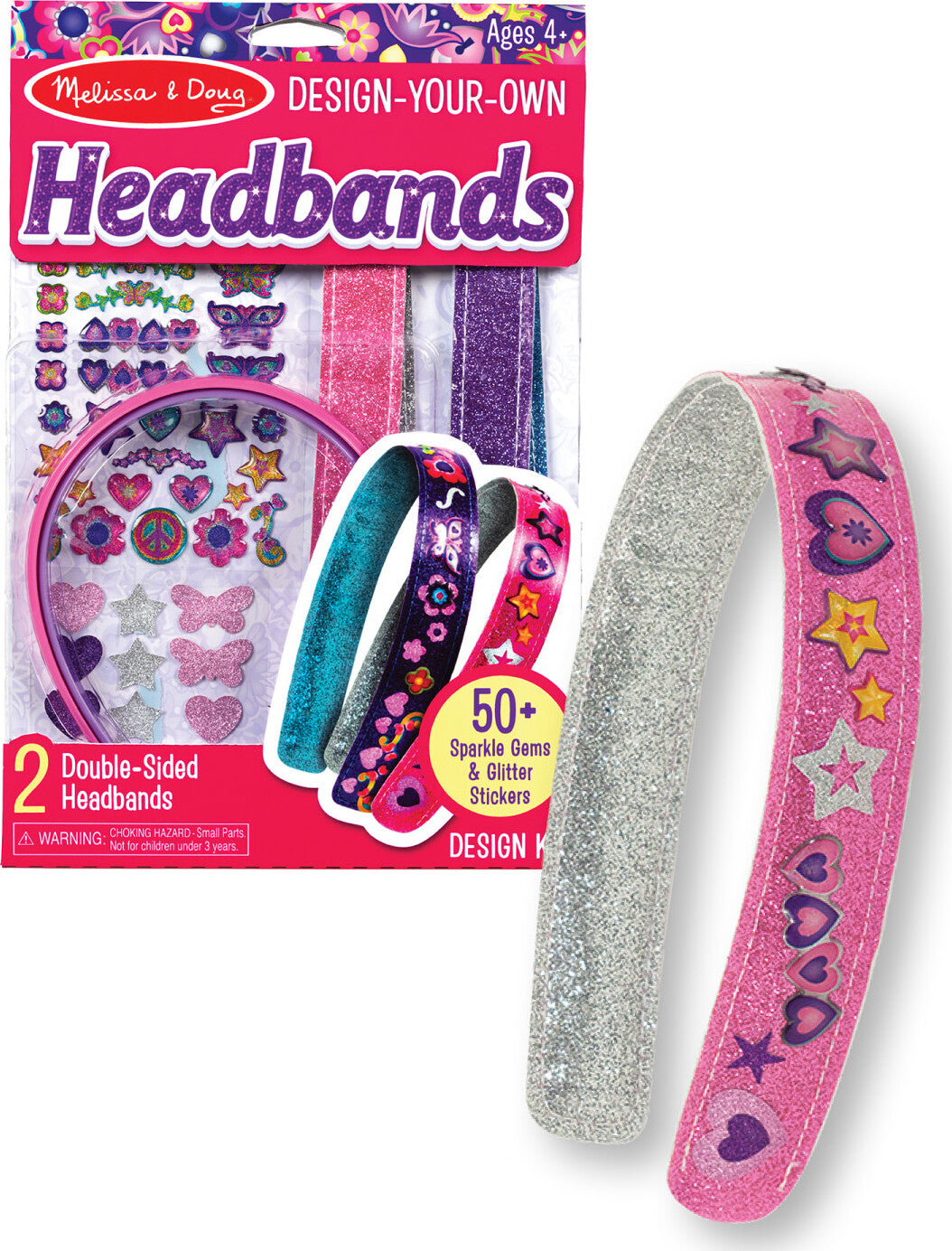 Melissa & Doug Design-Your-Own Headbands set with packaging on a white background