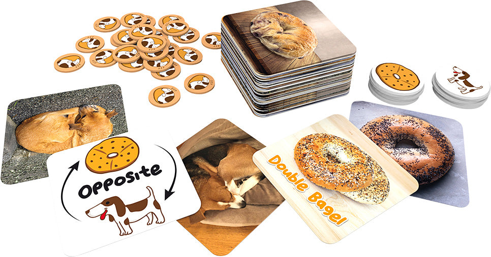 Blue Orange Beagle or Bagel Card Game on a white background