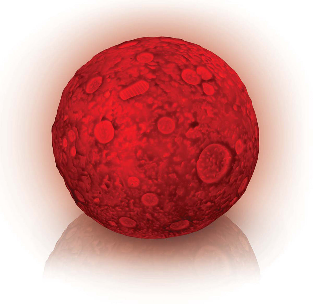 Red Lunar Light Show on a white background