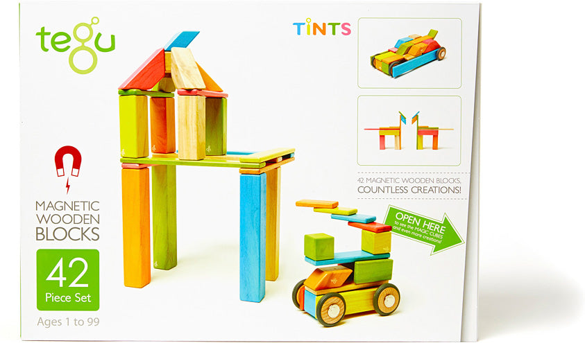 Tints Magnetic Wooden Blocks 42 Piece Set