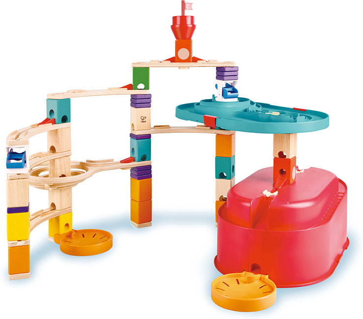Hape Quadrilla Stack Track Bucket Set Wooden Marble Run Blocks