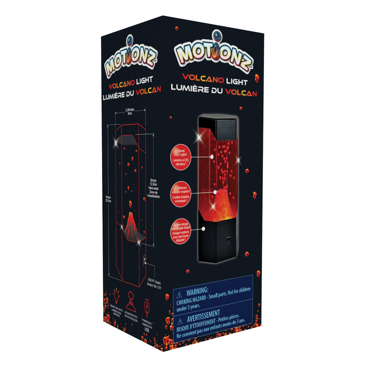 Motownz Volcano Light packaging on a white background