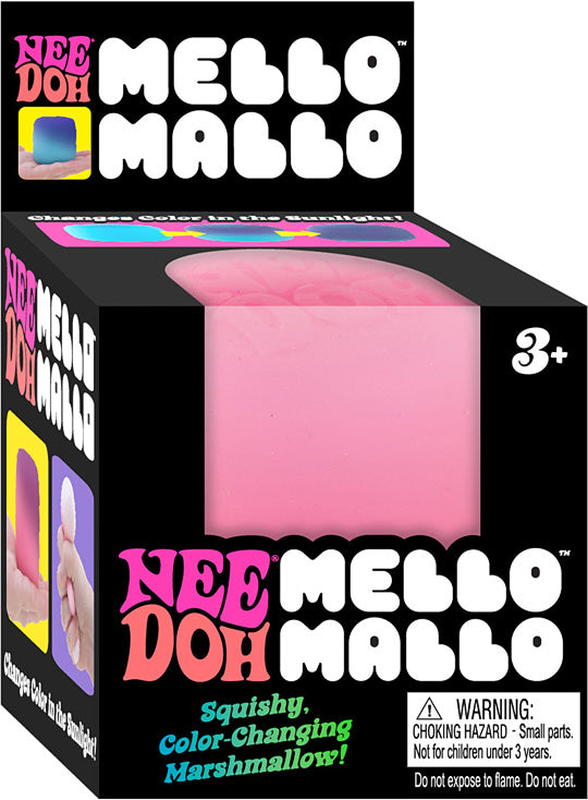 Box of Pink Nee Doh Mello Mallo marshmallow with pink color-changing feature