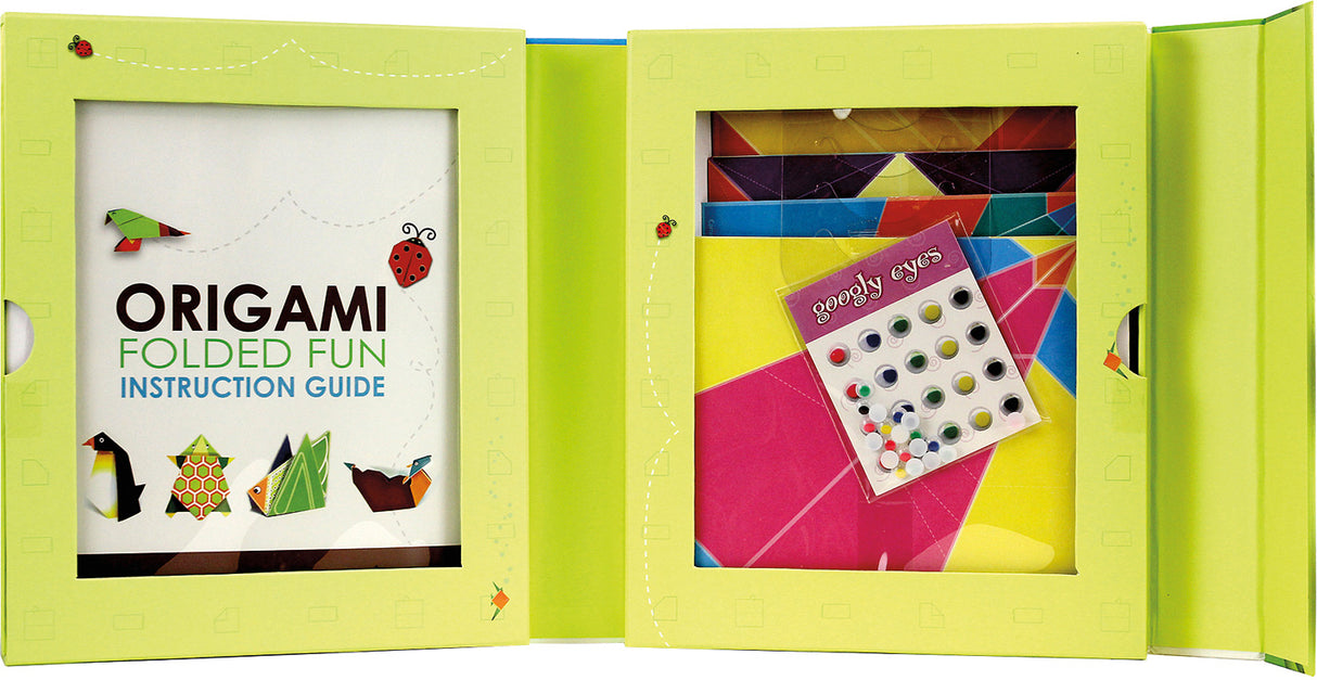 Folded Fun origami kit with instruction guide and colorful paper