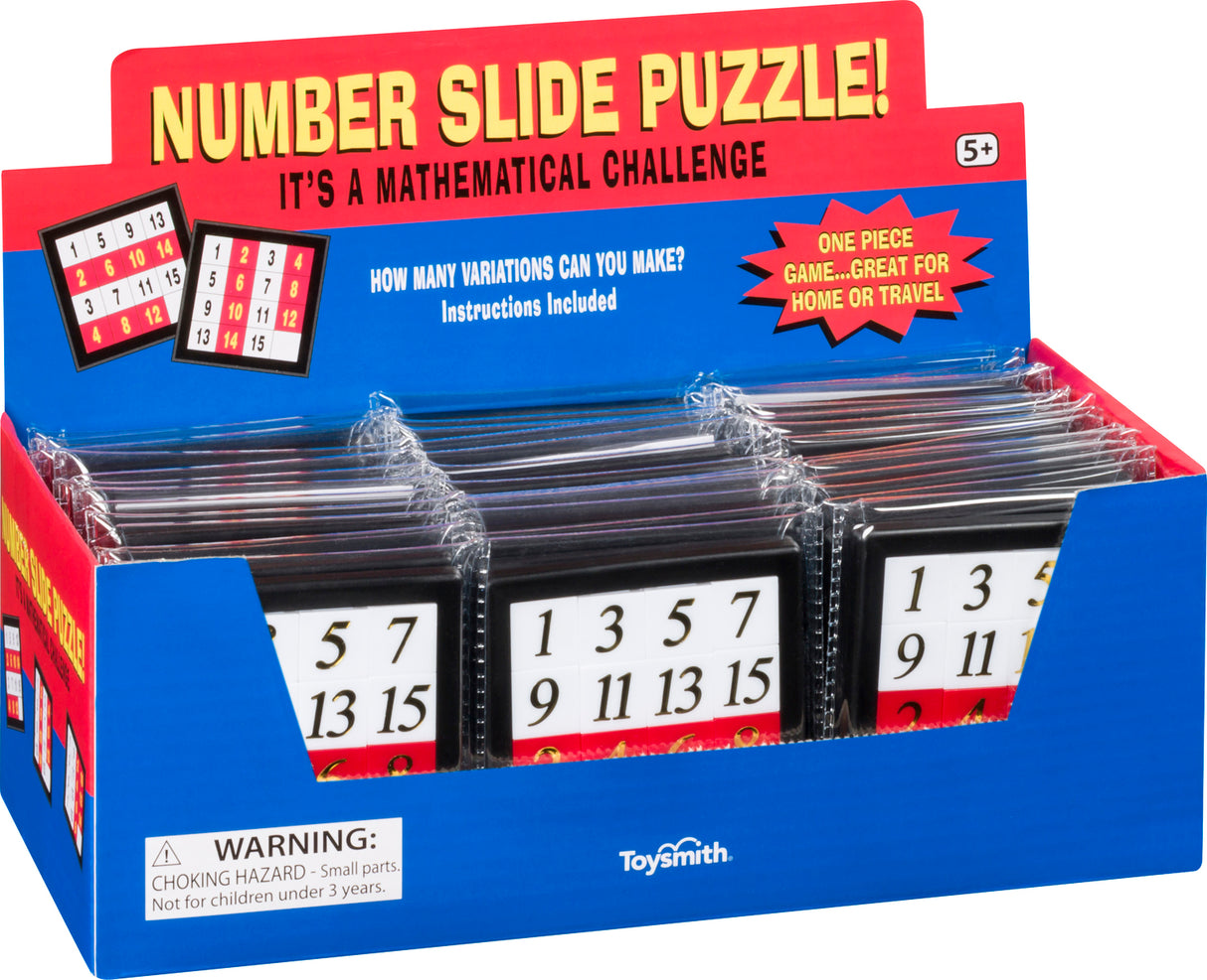 Number Slide Puzzle in display box on white background