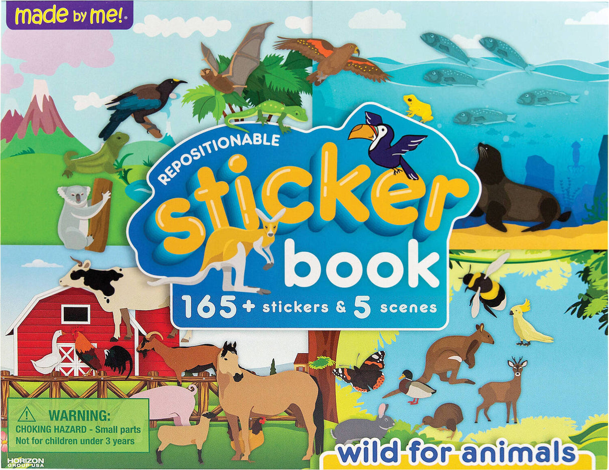 Animals Sticker Book cover with various animals and a colorful design.