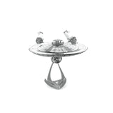 Metal model of the Enterprise NCC-1701  spaceship on a white background