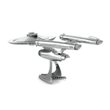 Metal model of the Enterprise NCC-1701  spaceship on a white background