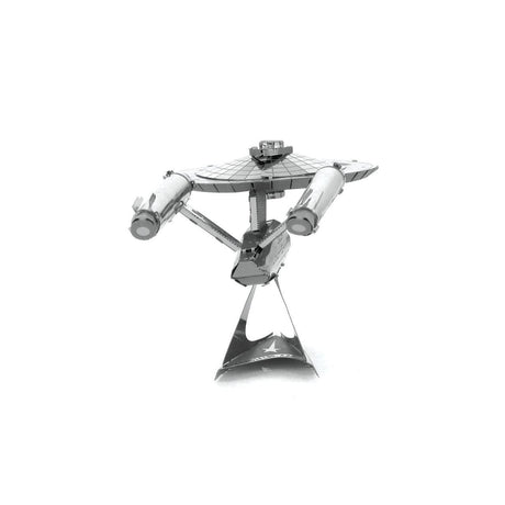 Metal model of the Enterprise NCC-1701  spaceship on a white background