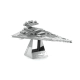 Metal model of an Imperial Star Destroyer on a white background