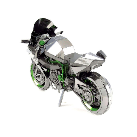 Metallic Kawasaki Ninja Motorcycle - Color model of a motorcycle on a white background