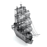 Metal model Black Pearl ship on a white background